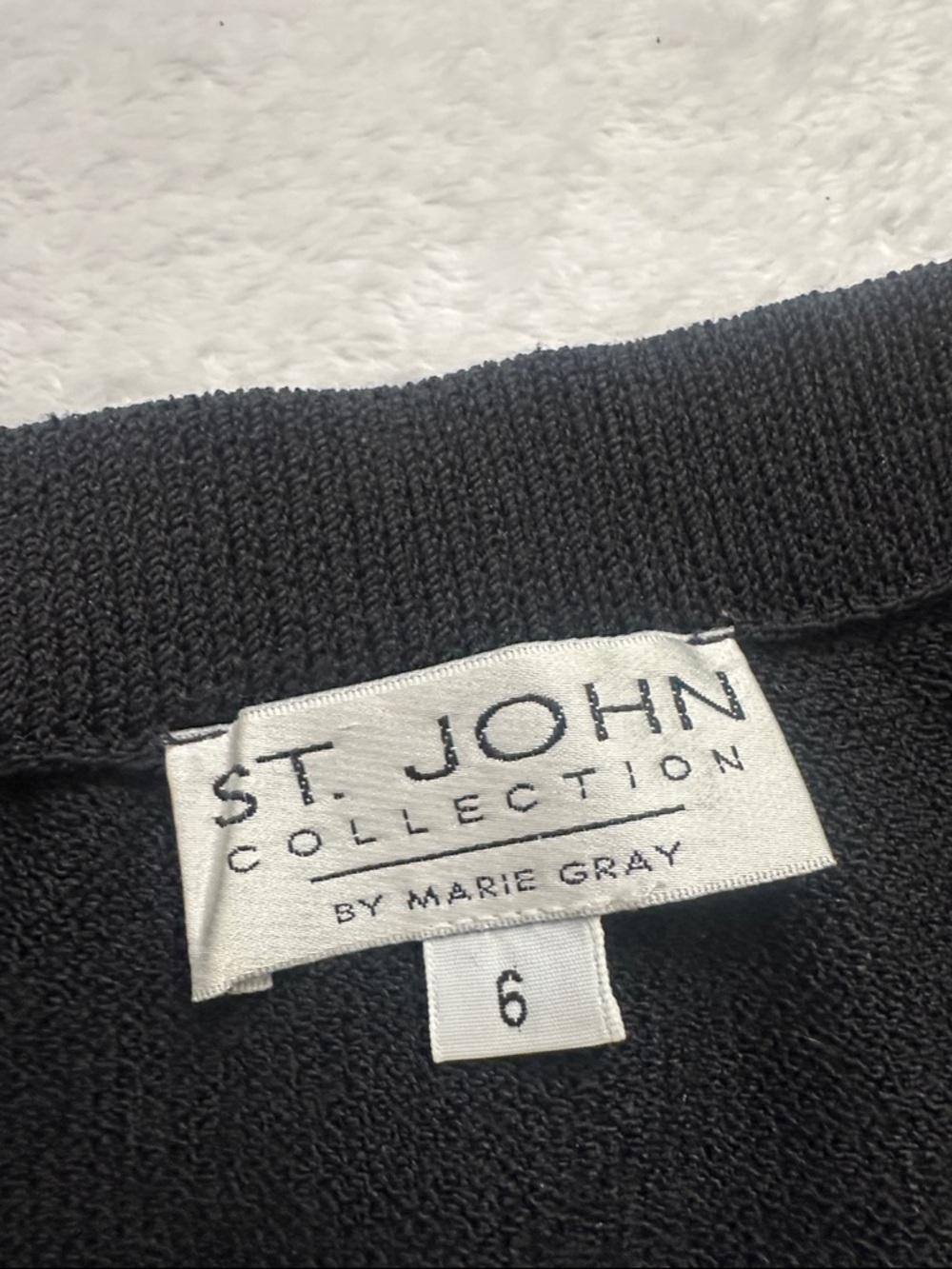 ST. JOHN Collection By Marie Gray Knit Black Tweed Pencil Skirt Size 6 USA - Picture 7 of 8